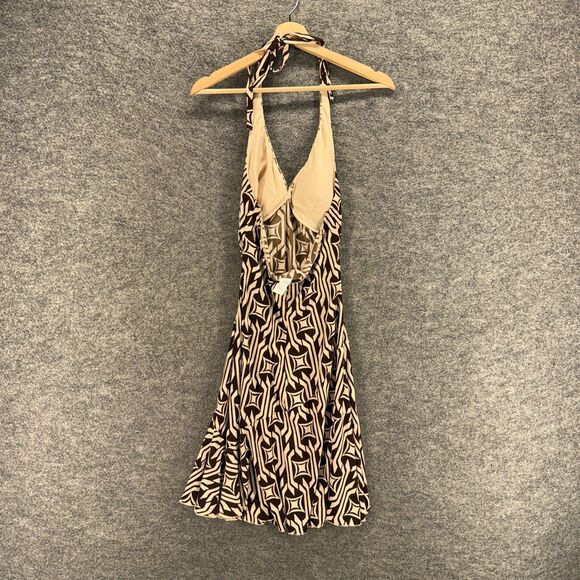 City Triangles Dress Women M Medium Black Geometric Sheath Midi Halter Neck - Picture 2 of 6